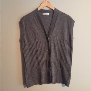 Jil Sander grey cashmere vest 42